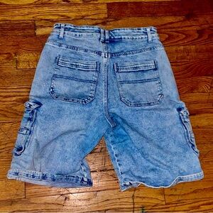 Wax Jean Light Blue Denim Cargo Shorts